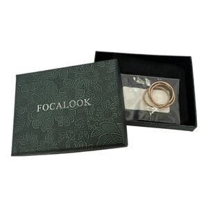 Focalook Rose Gold Fidget Ring Set | Interlocking Spinner Rings | Size 7